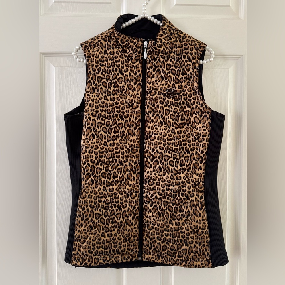 Leopard Vest with Black sides. Polyester.